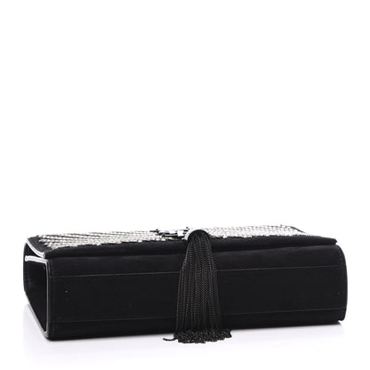 Saint Laurent Suede Crystal Small Classic Monogram Kate Satchel Black 3 of 9