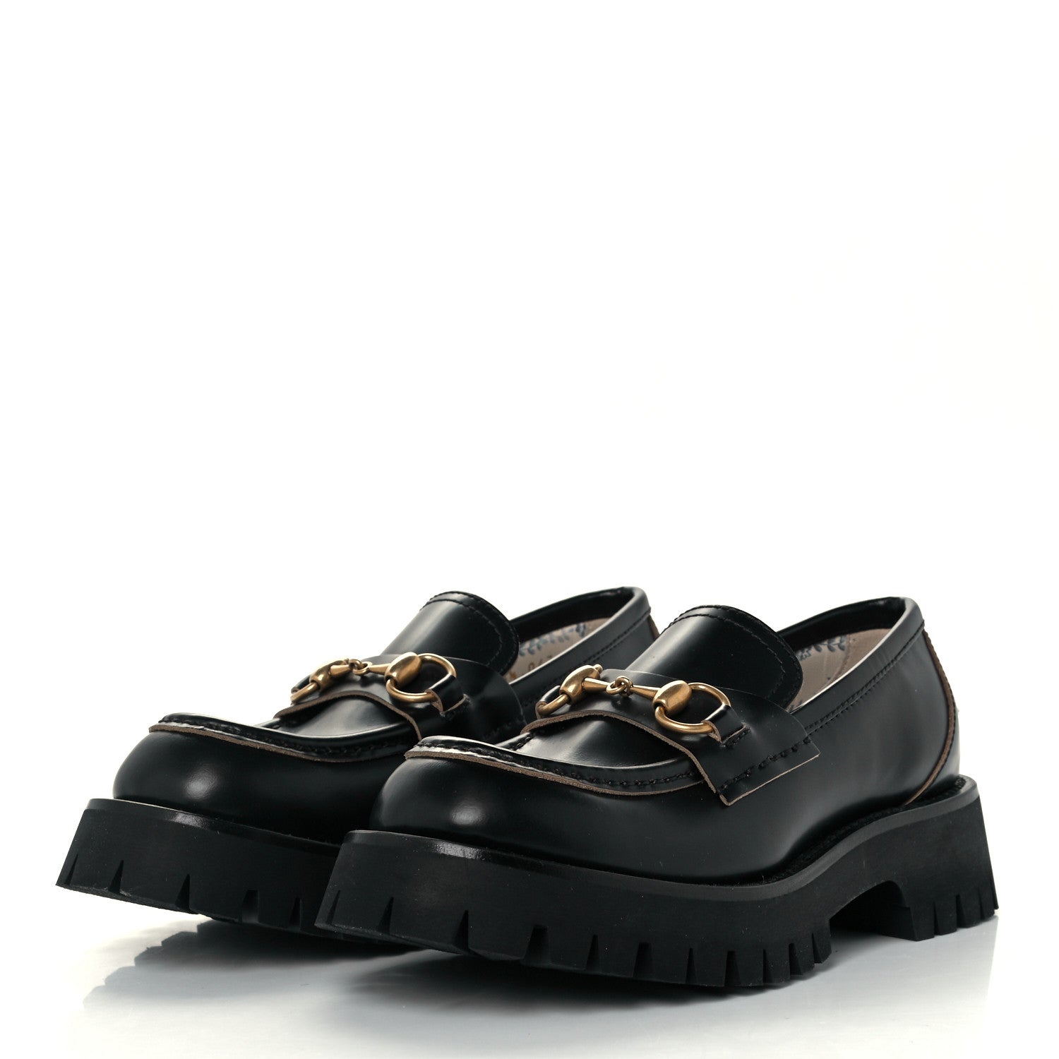 Gucci Cordovan Lux Womens Harald Horsebit 25mm Platform Loafers 35.5 Black 2 of 11