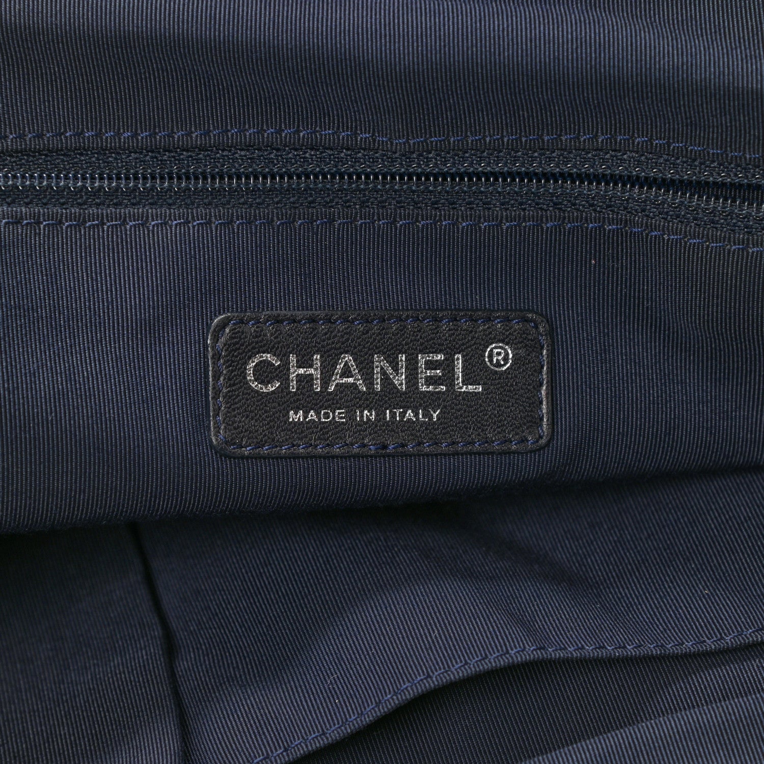 Chanel Lambskin Quilted Lido Shopping Tote Dark Navy Blue 6 of 11
