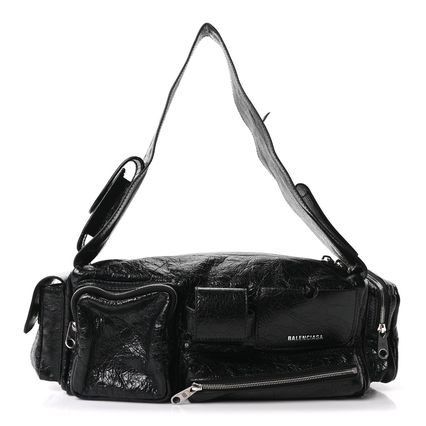 Agneau Arena Men's Superbusy Small Sling Zip Shoulder Bag Black