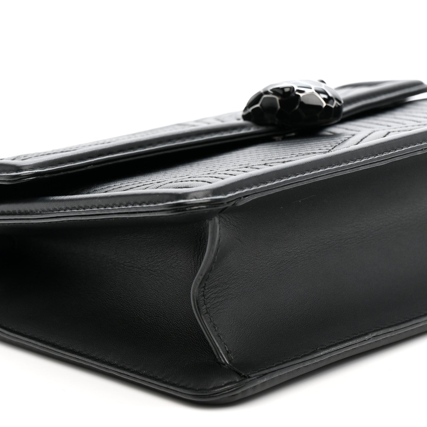 Quilted Nappa Smooth Calfskin Serpenti Forever Diamond Blast Shoulder Bag Black