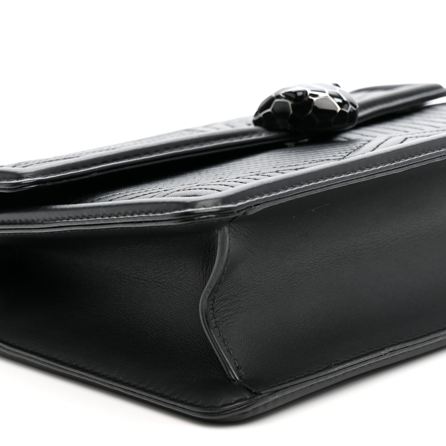 Bulgari Quilted Nappa Smooth Calfskin Serpenti Forever Diamond Blast Shoulder Bag Black 9 of 10