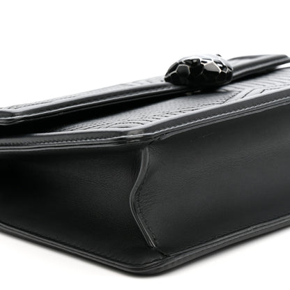 Bulgari Quilted Nappa Smooth Calfskin Serpenti Forever Diamond Blast Shoulder Bag Black 9 of 10