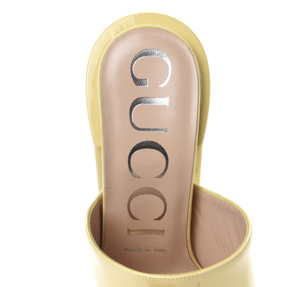 Gucci Patent Lexi Horsebit High-Heel Slide Sandals 37.5 Burro 8 of 12