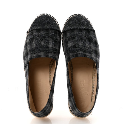 Chanel Flannel CC Espadrilles 36 Dark Grey Black 2 of 10