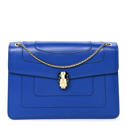 Bulgari Calfskin Serpenti Forever Shoulder Bag Blue 1 of 10