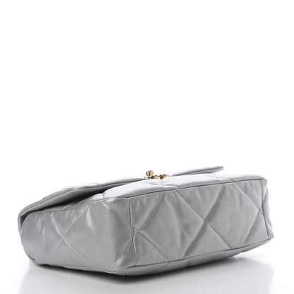 Chanel Metallic Goatskin Quilted Large 19 Flap Silver 3 of 10