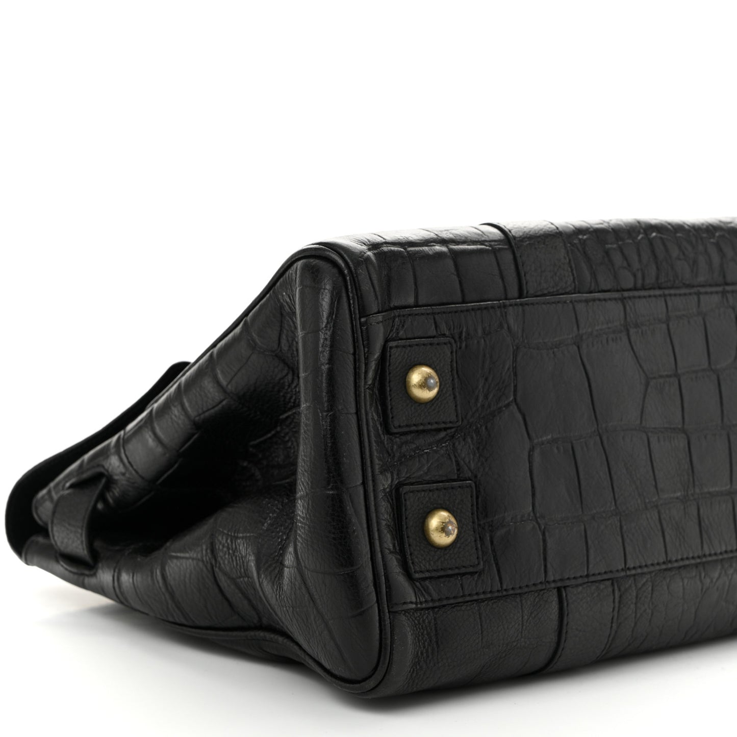 Calfskin Crocodile Embossed Bayswater Black