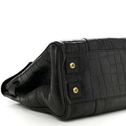 Mulberry Calfskin Crocodile Embossed Bayswater Black 8 of 10