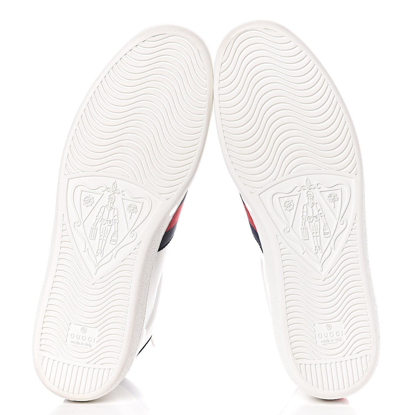 Calfskin Miro Soft Web Bee Embroidered Mens Ace High Top Sneakers 11.5 White