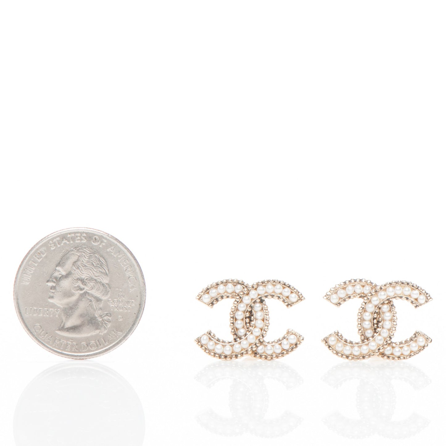 Pearl CC Earrings Gold