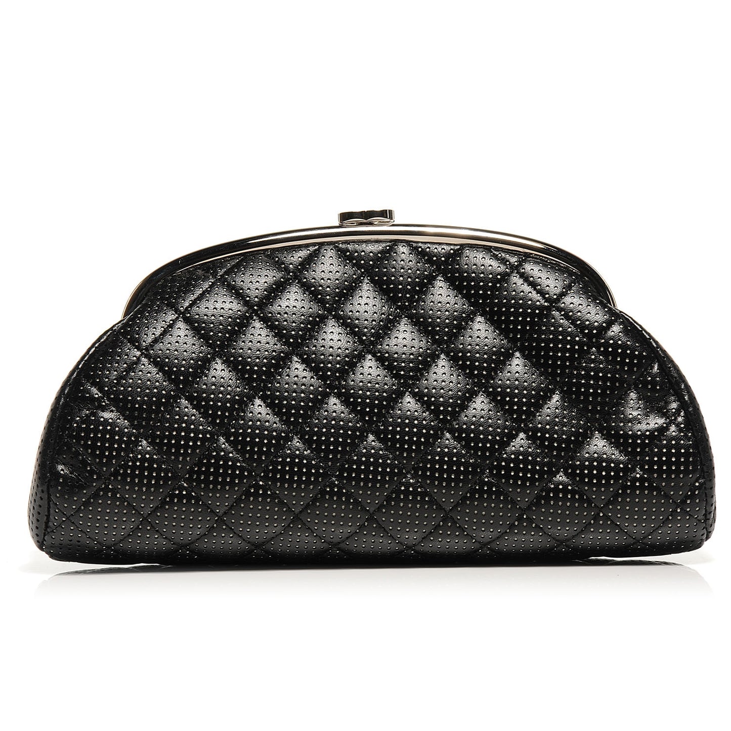 Lambskin Perforated Timeless Clutch Black