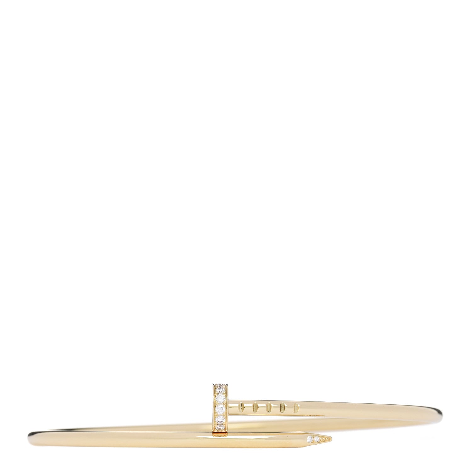 Cartier 18K Yellow Gold Diamond Small Juste Un Clou Bracelet 18 1 of 5