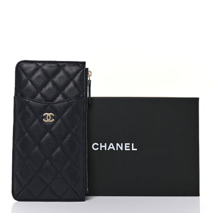 Chanel Caviar Quilted Classic iPhone Pouch Navy 10 of 10