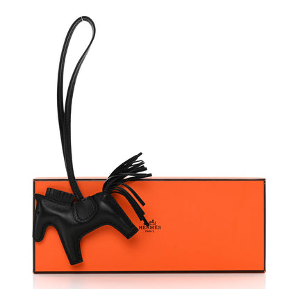 Hermes Milo Lambskin Grigri Rodeo Horse Bag Charm PM So Black 5 of 5