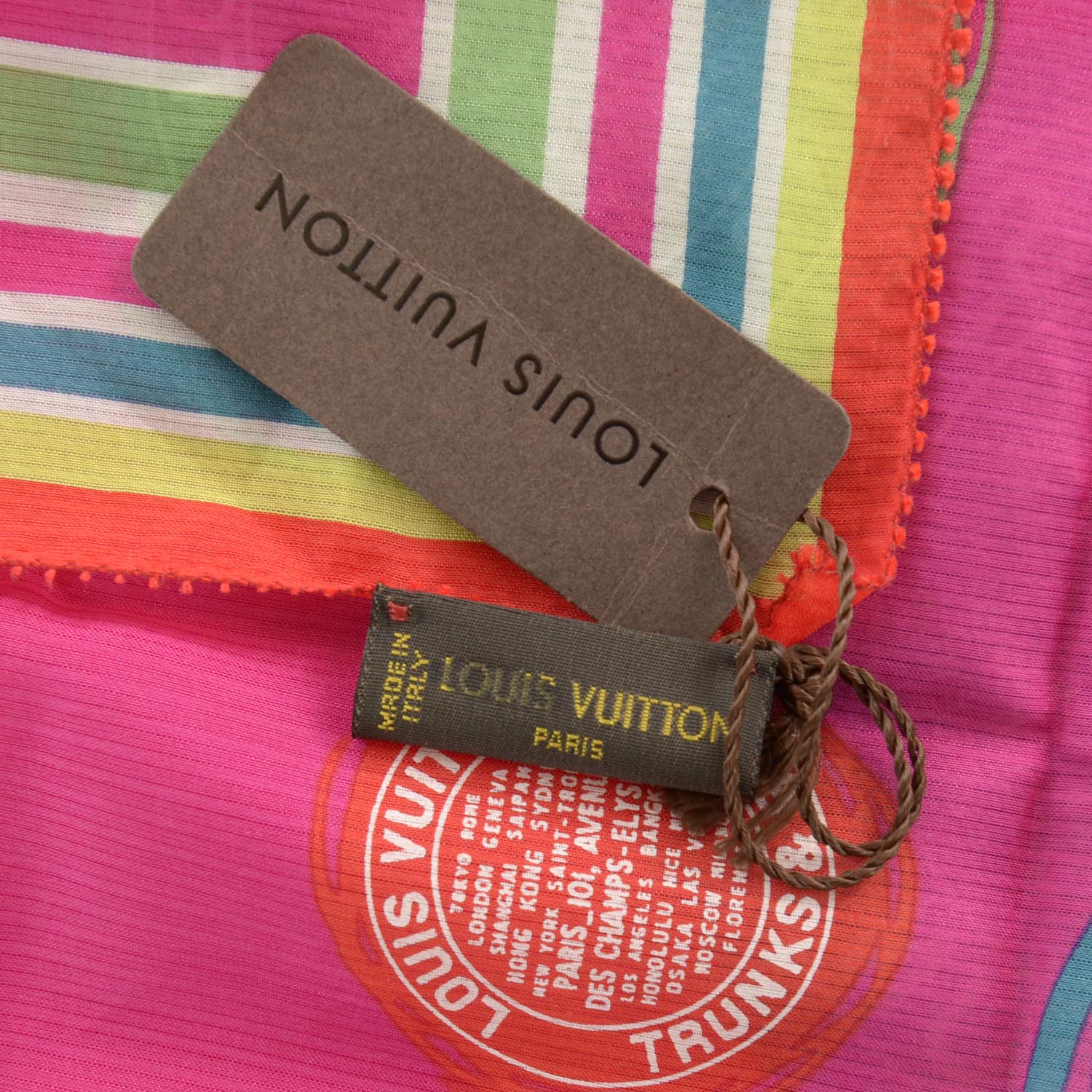 Louis Vuitton Cotton Silk Trunks and Bags Square Scarf 4 of 5