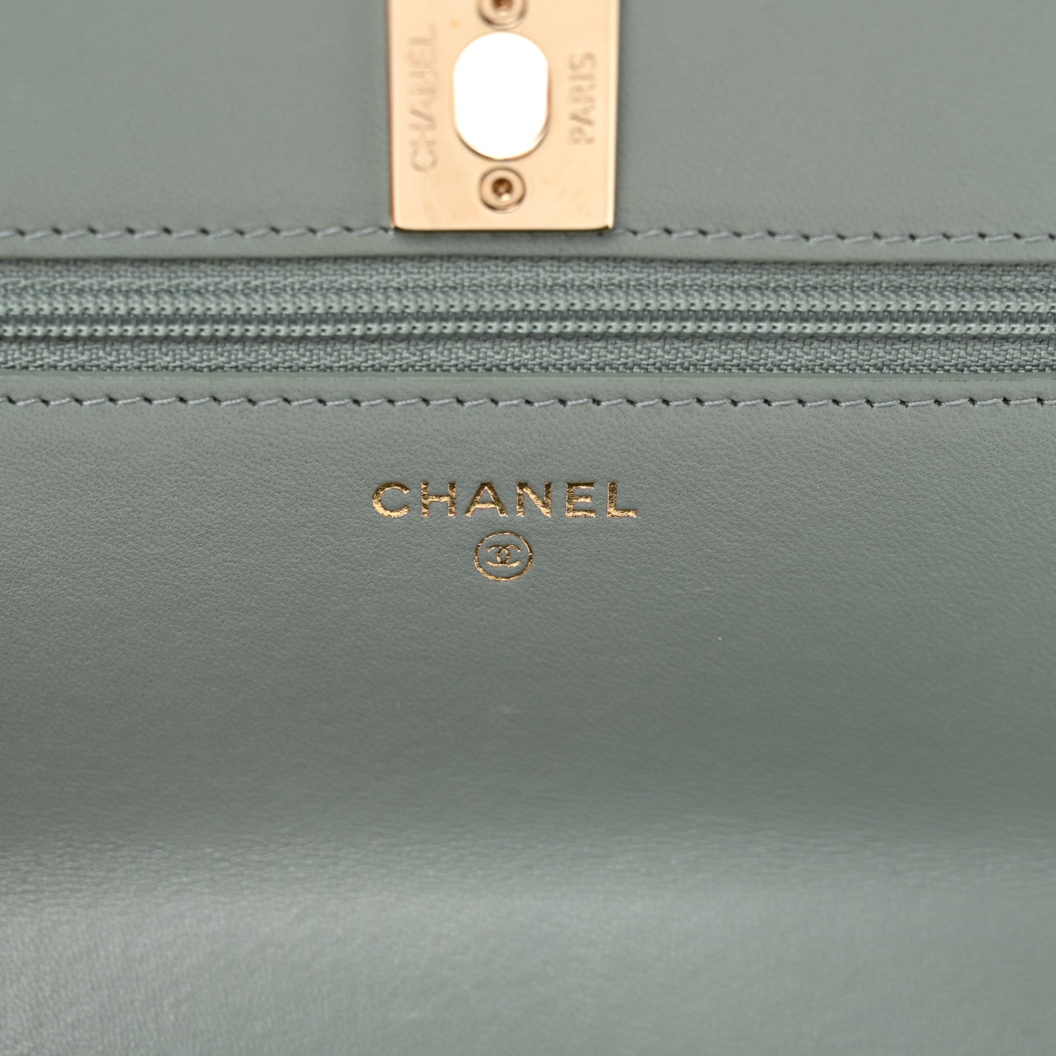 Chanel Lambskin Quilted Trendy CC Wallet On Chain WOC Grey 6 of 12