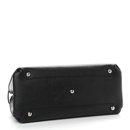 Burberry Derby Calfskin House Check Medium Banner Tote Black 4 of 9