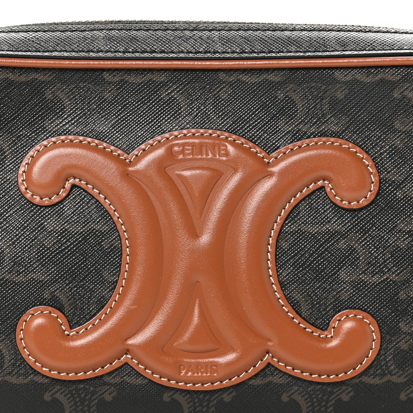Triomphe Canvas Mini Camera Shoulder Bag Tan