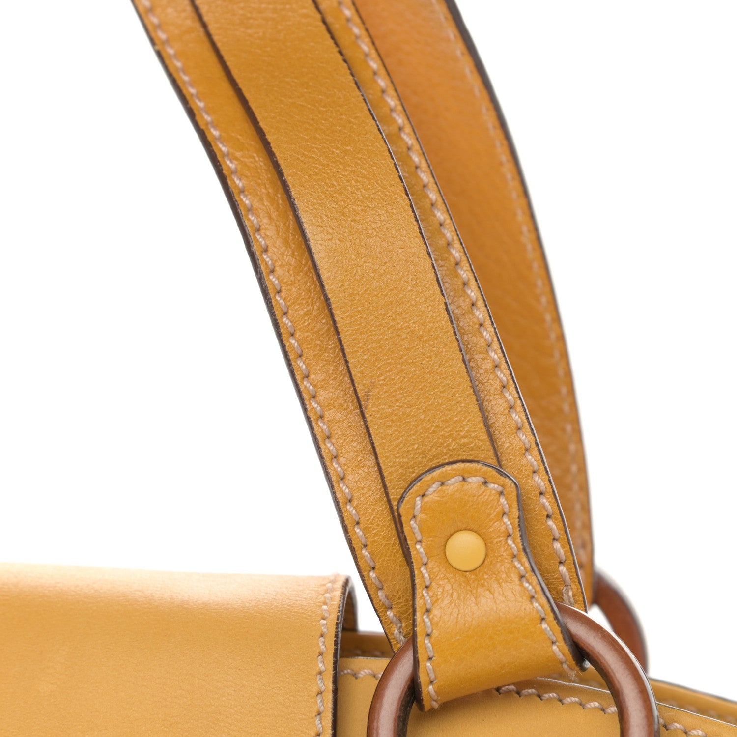 Salvatore Ferragamo Calfskin Shoulder Bag Yellow 12 of 13