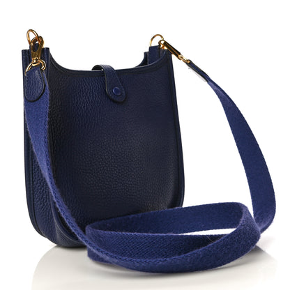 Hermes Taurillon Clemence Evelyne TPM Bleu Encre 2 of 11
