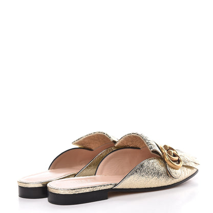 Gucci Galassia Womens GG Marmont Fringe Slippers 35.5 Platino 4 of 12