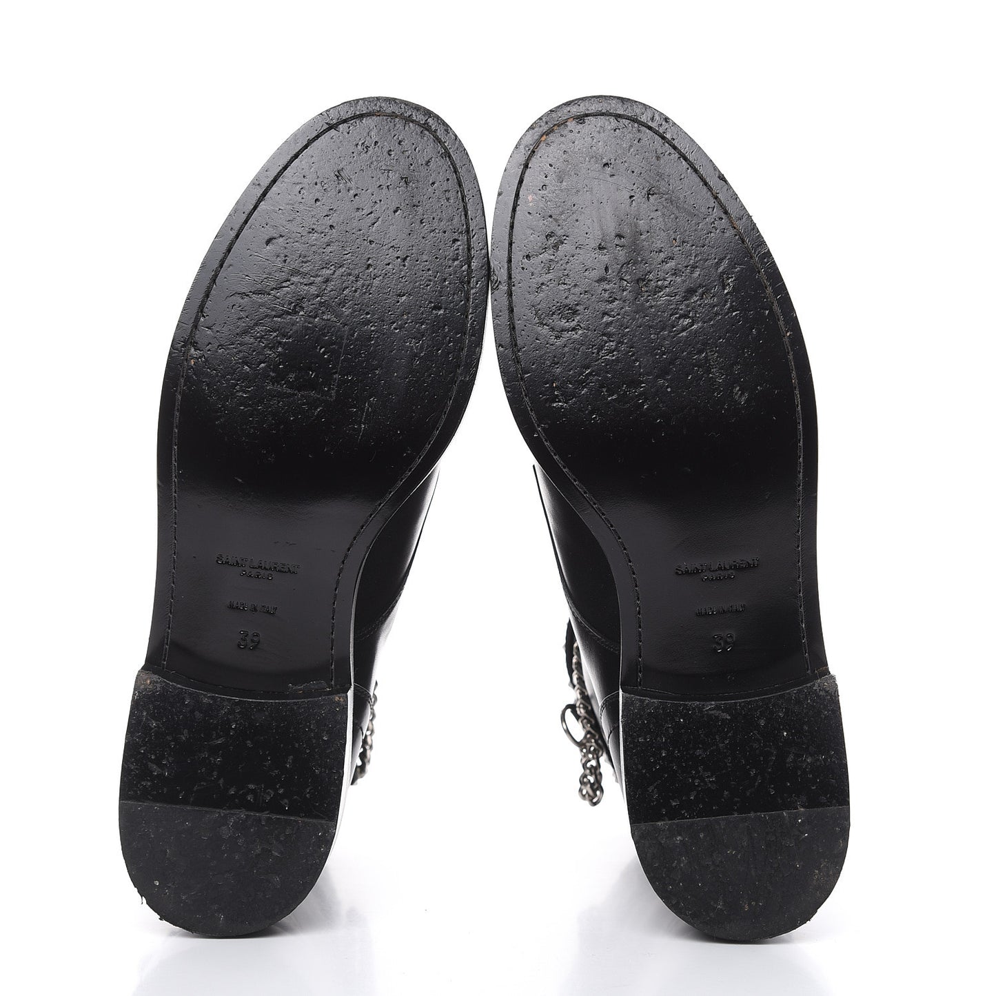 Smooth Calfskin Studded Boots 39 Black