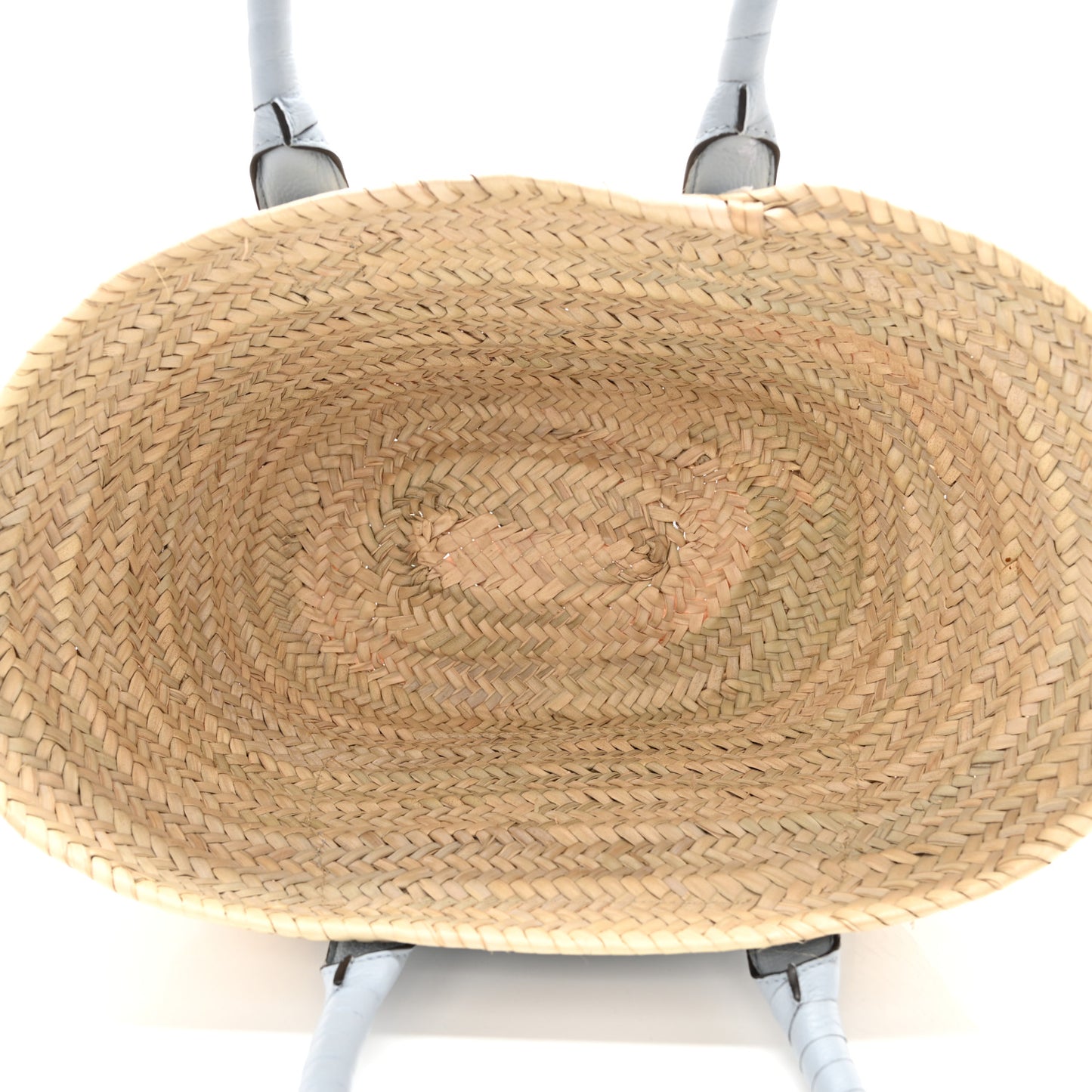 Raffia Small Grain Calfskin Medium Marcie Basket Shady Blue