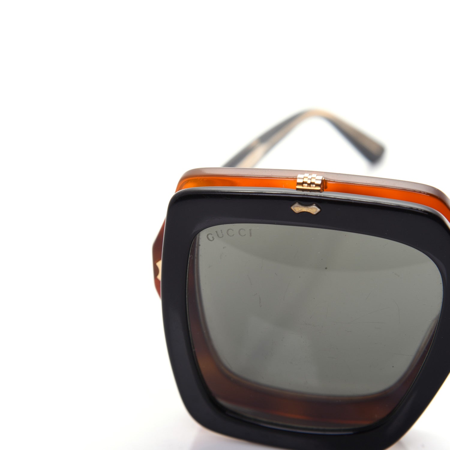Gucci Acetate Oversized Flip Up Sunglasses GG0088S Tortoise Black 7 of 12