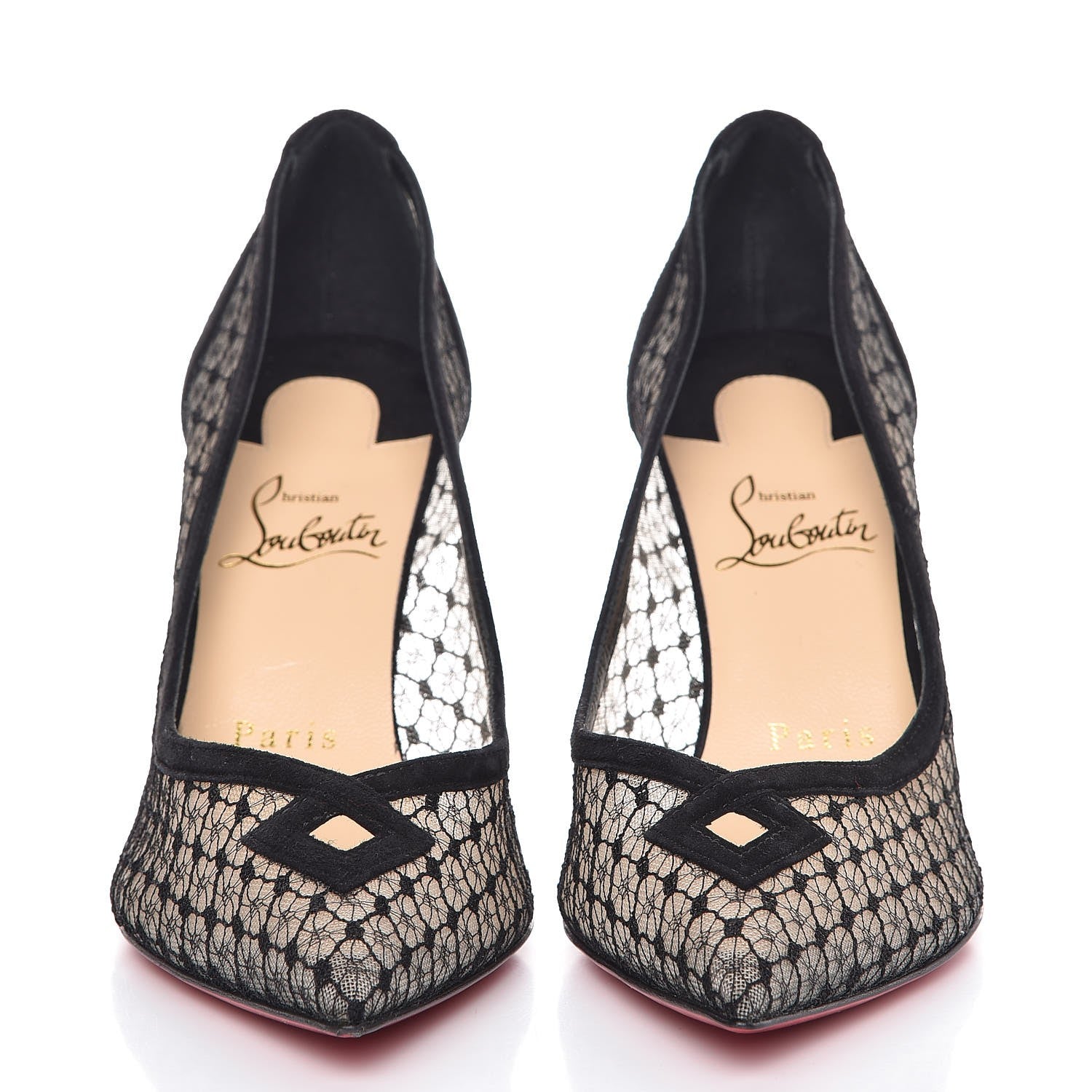 Christian Louboutin Dentelle Resille Veau Velours Neoalto 85 Pumps 36.5 Black 2 of 9