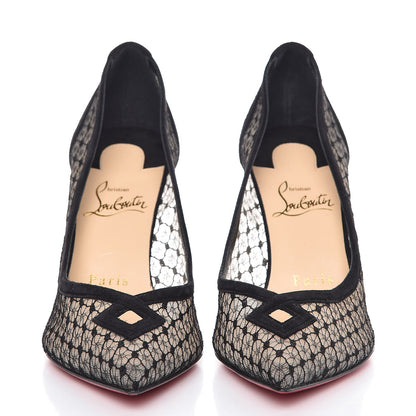 Christian Louboutin Dentelle Resille Veau Velours Neoalto 85 Pumps 36.5 Black 2 of 9