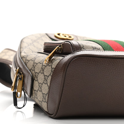 Gucci GG Supreme Monogram Calfskin Web Small Ophidia Day Backpack Beige Ebony New Acero 9 of 10