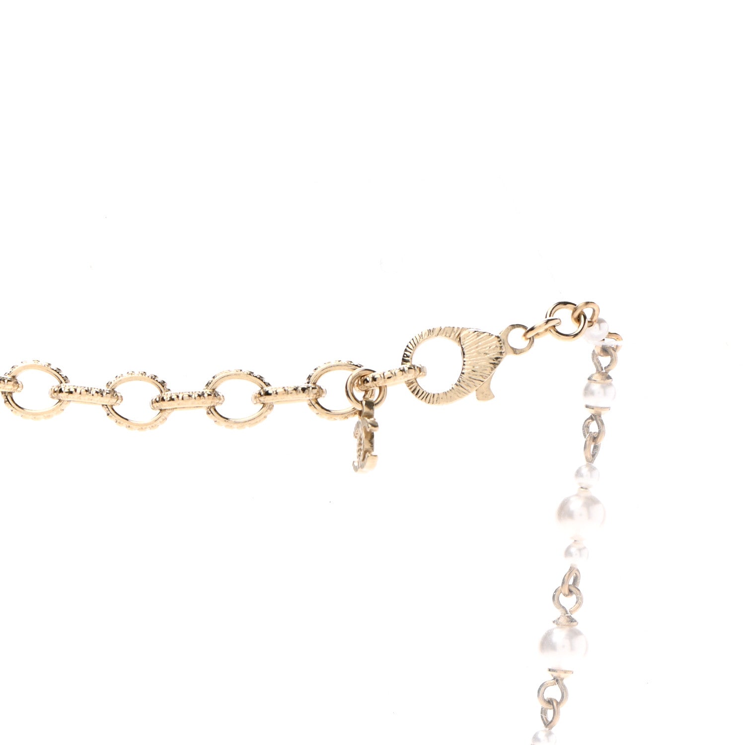 Chanel Pearl Crystal CC Star Short Necklace Gold 4 of 5