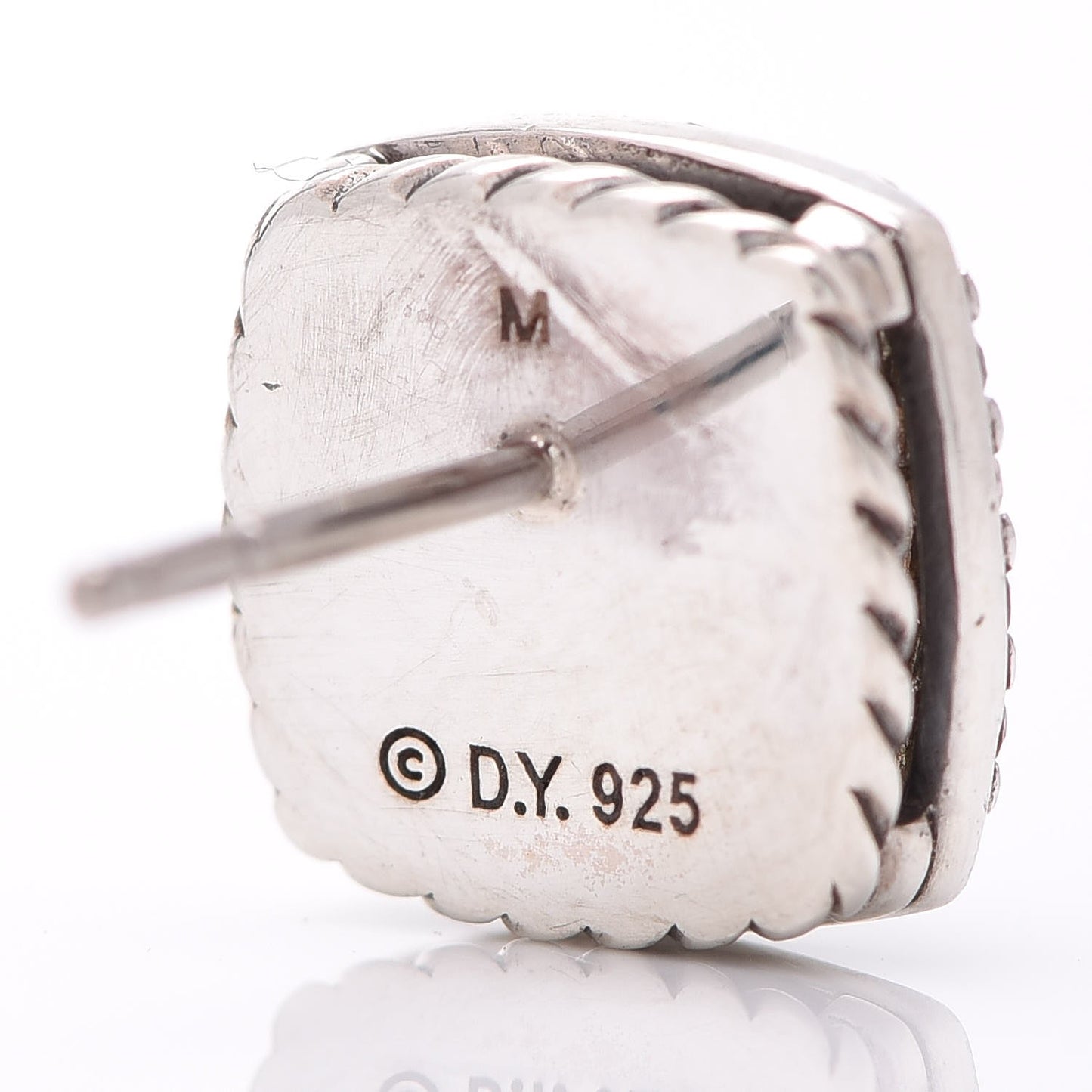 Sterling Silver Diamond Hematite 7mm Albion Earrings