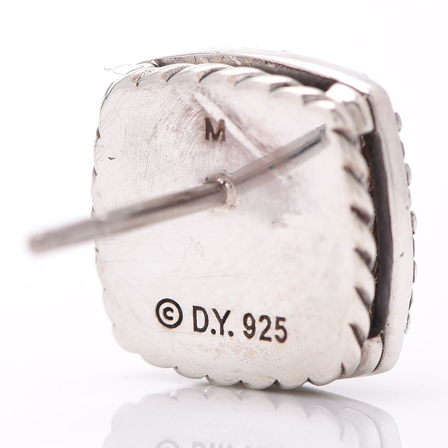 David Yurman Sterling Silver Diamond Hematite 7mm Albion Earrings 5 of 6