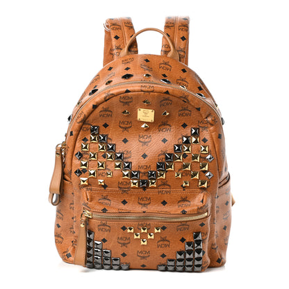 MCM Visetos Studded Medium Stark M Backpack Cognac 1 of 9