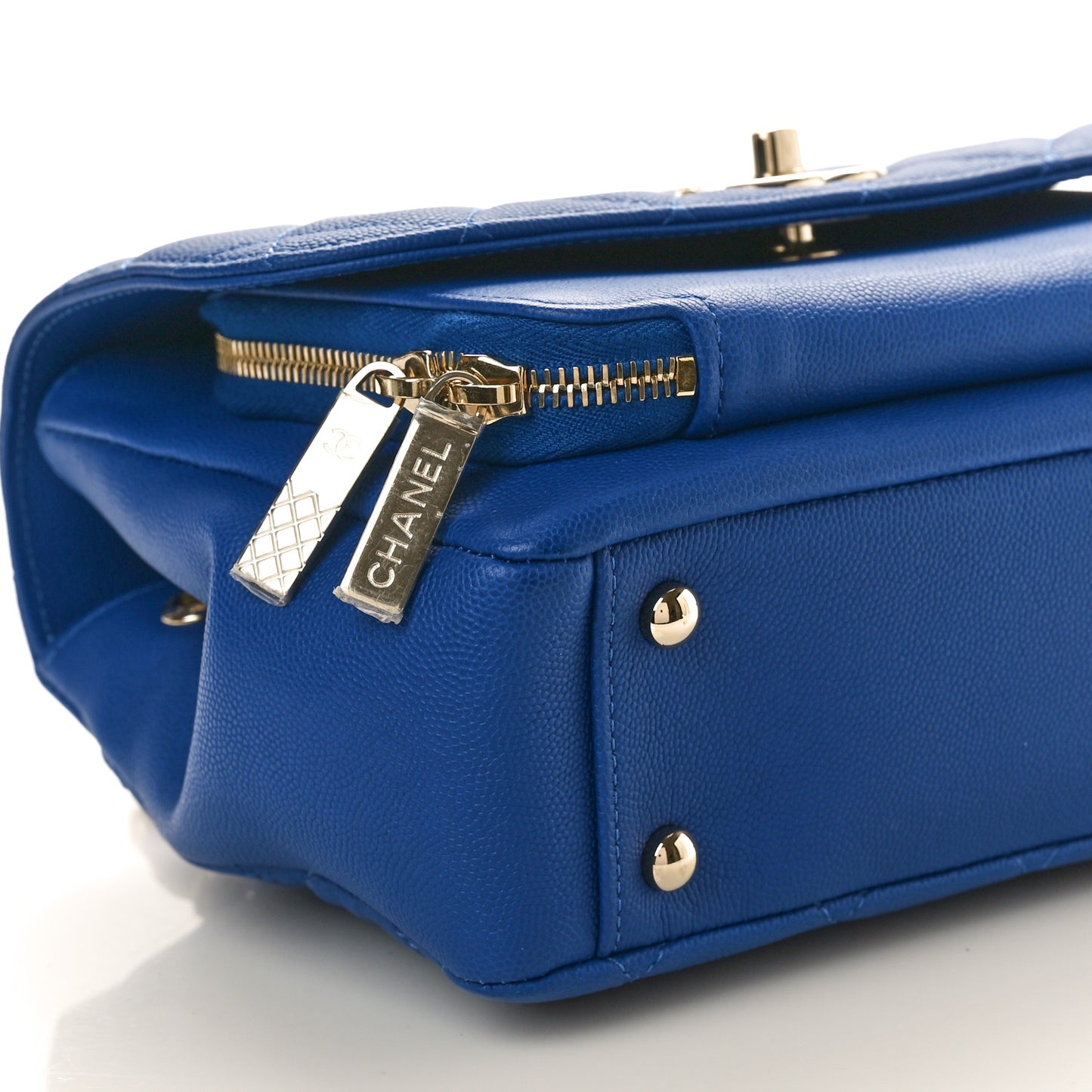 Caviar Quilted Small Business Affinity Flap Dark Blue