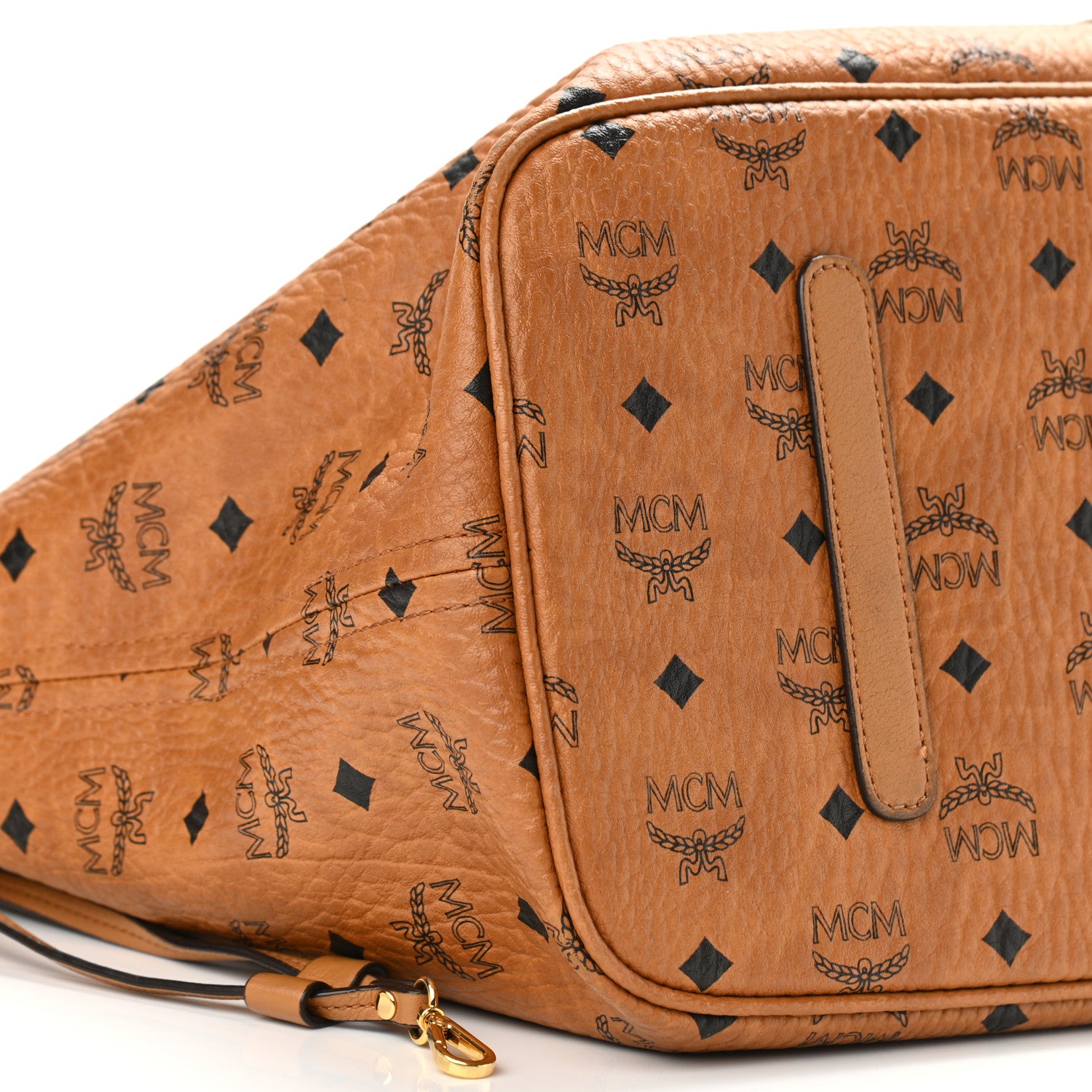 MCM Visetos Large Liz Reversible Shopper Tote Cognac 9 of 11