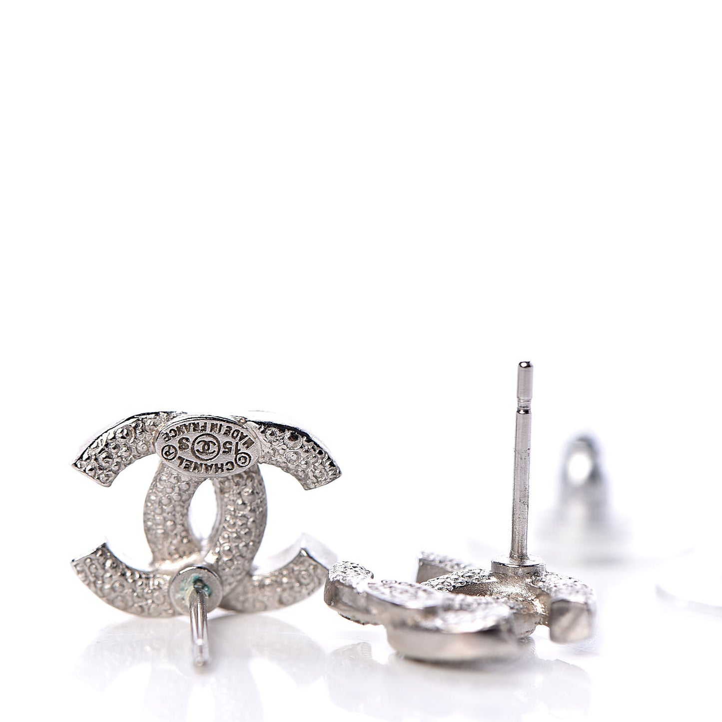 Crystal CC Earrings Silver