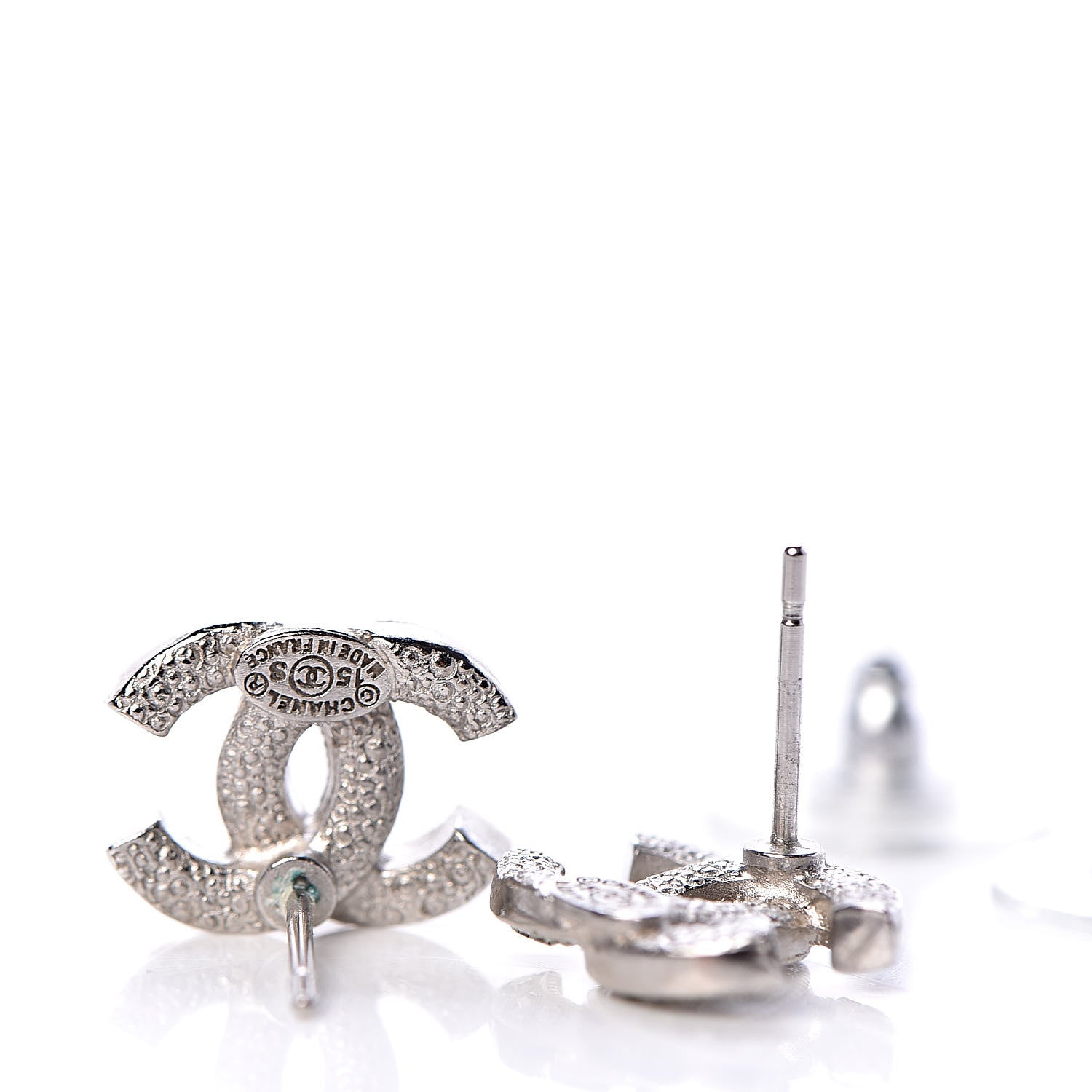 Chanel Crystal CC Earrings Silver 4 of 5