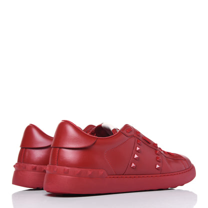 Valentino Garavani Calfskin Mens Rockstud Untitled Open Sneakers 44 Red 4 of 13