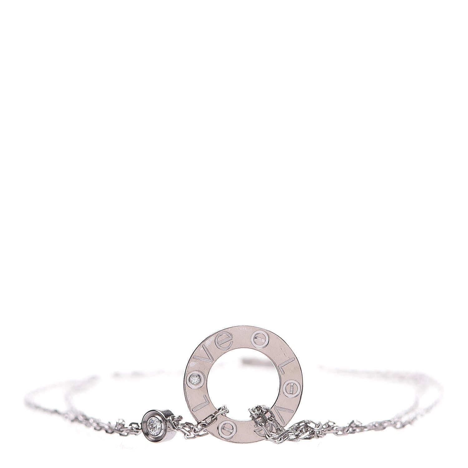Cartier 18K White Gold Diamond LOVE Bracelet 1 of 5