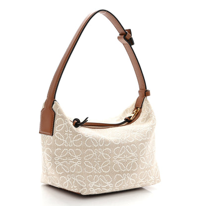 Loewe Jacquard Anagram Calfskin Small Cubi Bag Ecru Tan 3 of 10