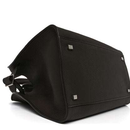 The Row Matte Grained Calfskin Soft Margaux 12 Dark Chocolate 8 of 9