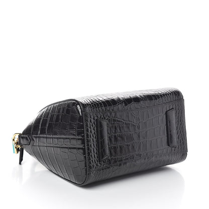 Givenchy Calfskin Crocodile Embossed Small Antigona Black 4 of 9