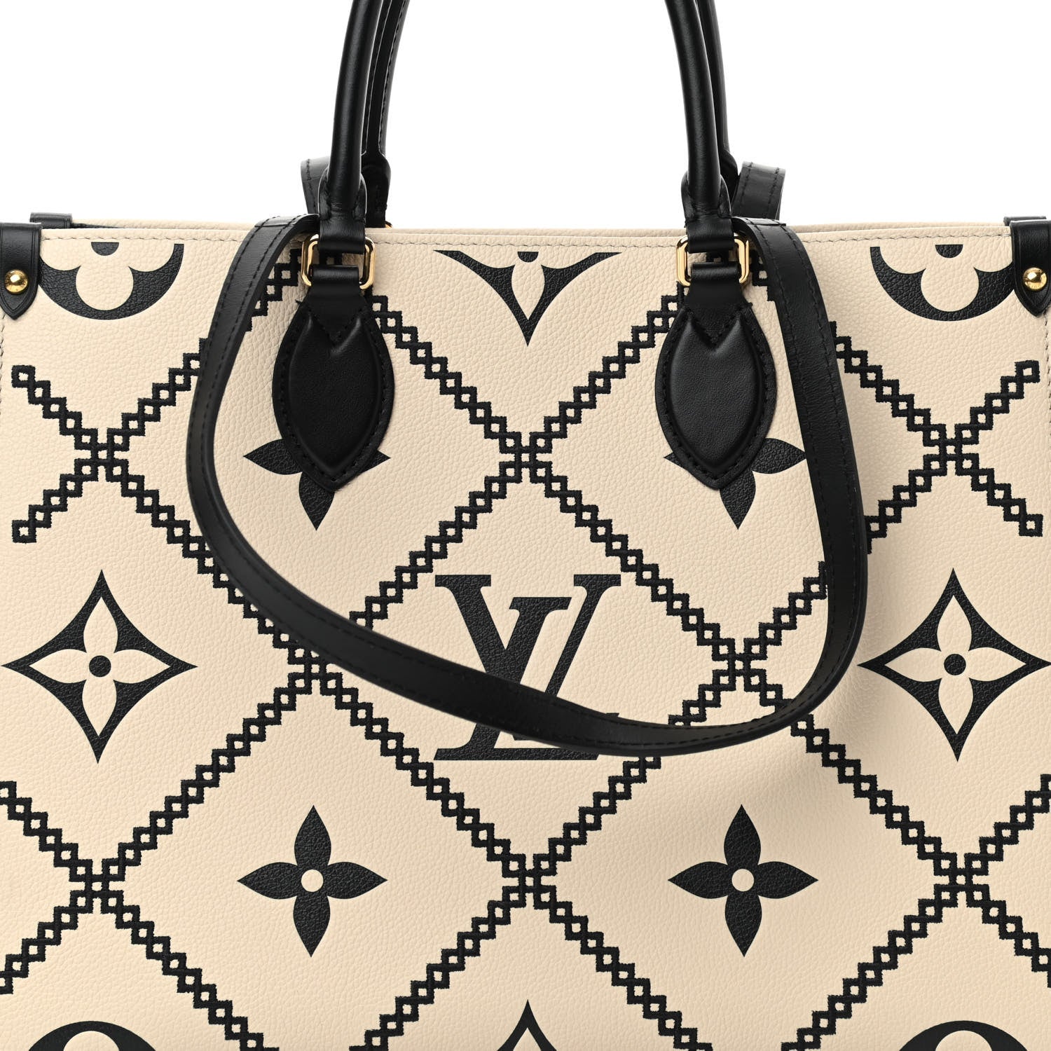 Louis Vuitton Empreinte Monogram Giant Broderies Onthego MM Cream Black 7 of 12