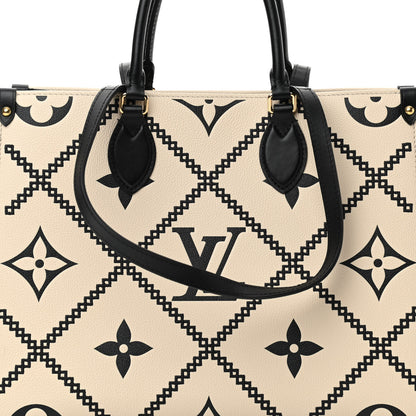 Louis Vuitton Empreinte Monogram Giant Broderies Onthego MM Cream Black 7 of 12