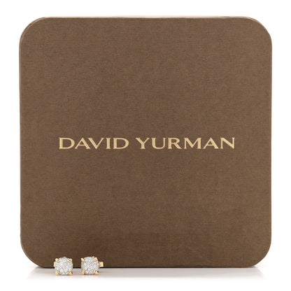David Yurman 18K Yellow Gold Diamond 8mm Chatelaine Pave Stud Earrings 5 of 5
