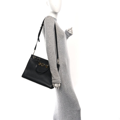 Gucci Grainy Calfskin Medium Zumi Top Handle Bag Black 2 of 10
