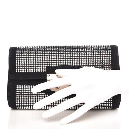 Saint Laurent Suede Crystal Clutch Black 2 of 9